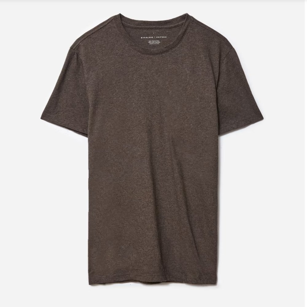 Everlane Men's Organic Cotton Crew  Short Sleeve T-shirt - Brown